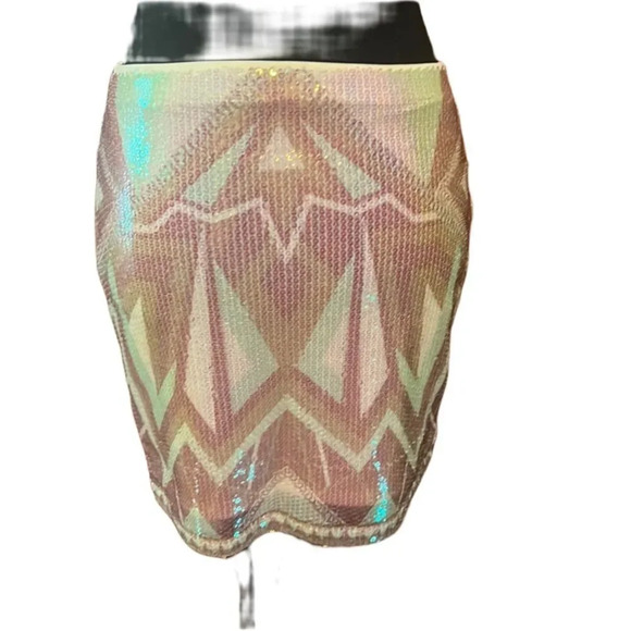 Decree sequin skirt Pink and White mini medium NWT - Picture 1 of 7